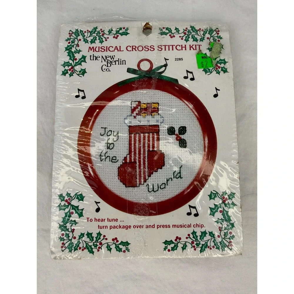 Vintage New Berlin Co Musical Cross Stitch Kit 2285 Joy‎ to the World Ornament